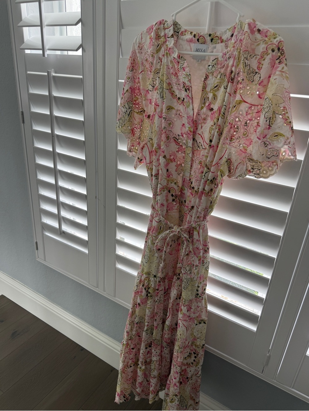 Misa Los Angeles Pink Paisley Tie-Waist Maxi Dress